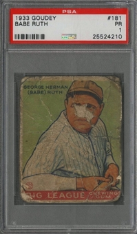 1933 Goudey #181 Babe Ruth - PSA PR 1